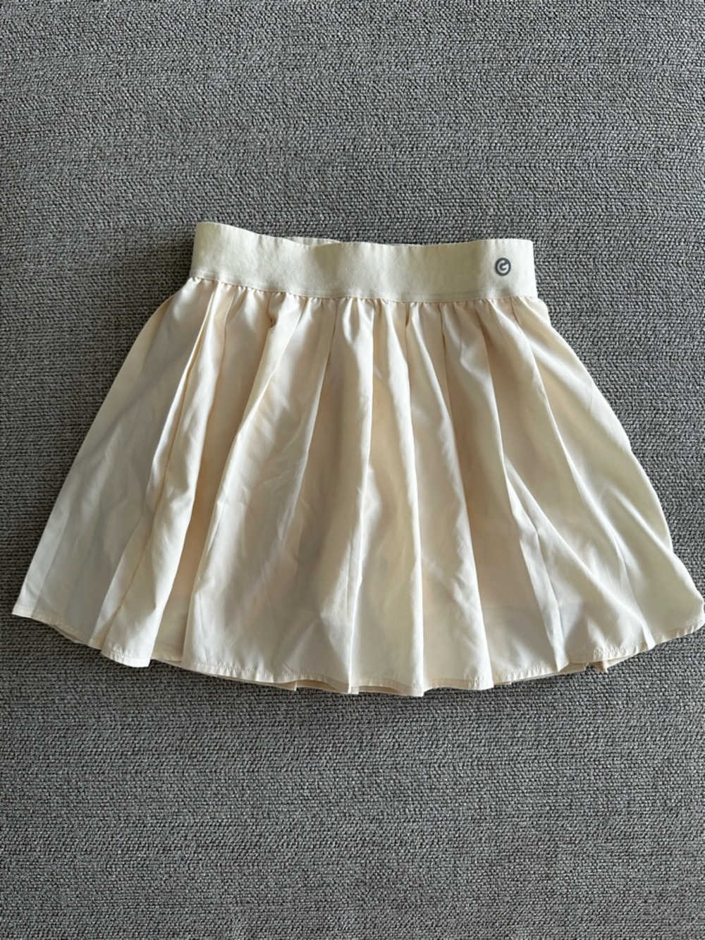 The Cutest Butter Yellow Mini Skirt by G with Subtle Logo Waistband
